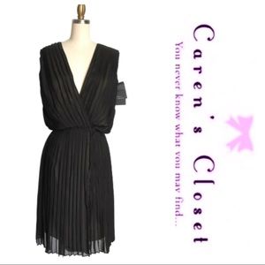 NWT Robert Rodriguez Black Silk Pleated Dress